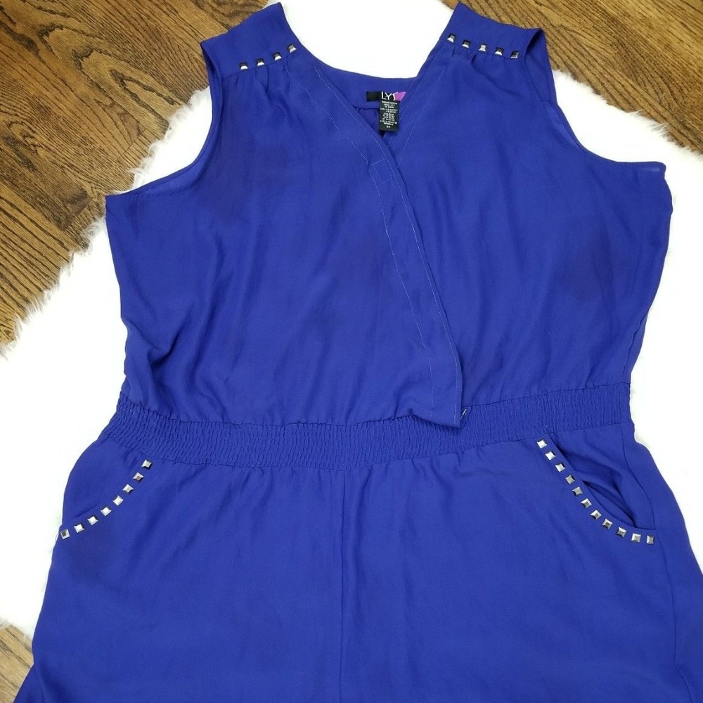 LYS Plus Size 3x Blue Jumper with Studs